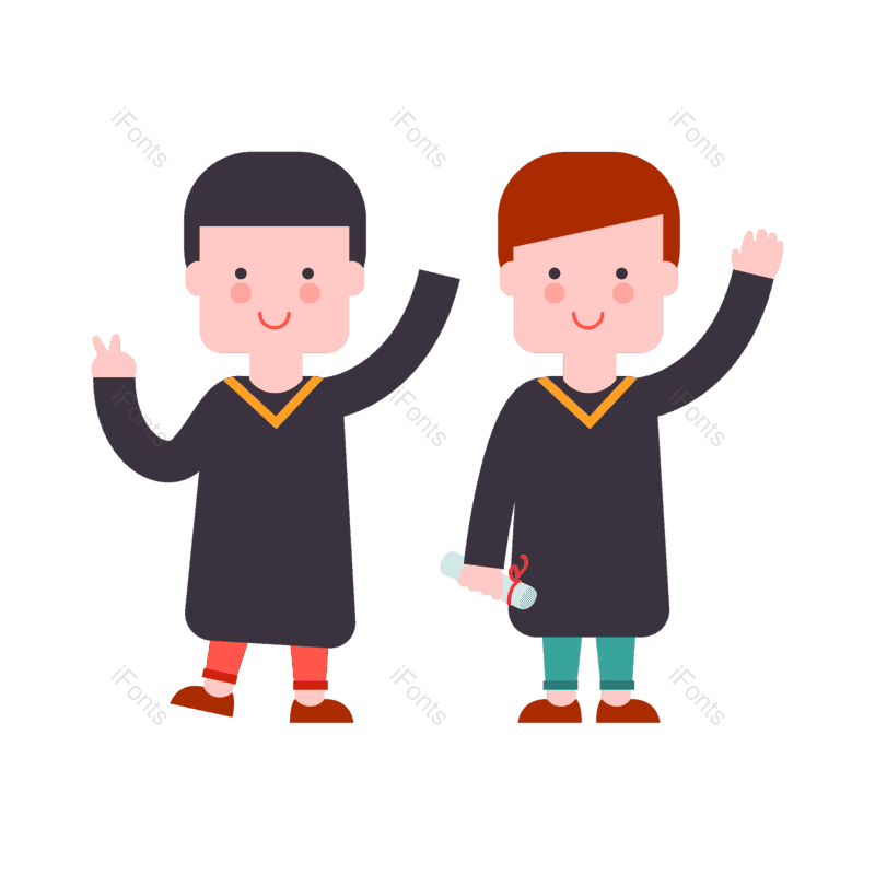卡通图片,毕业季元素,卡通人物PNG,男孩免抠素材